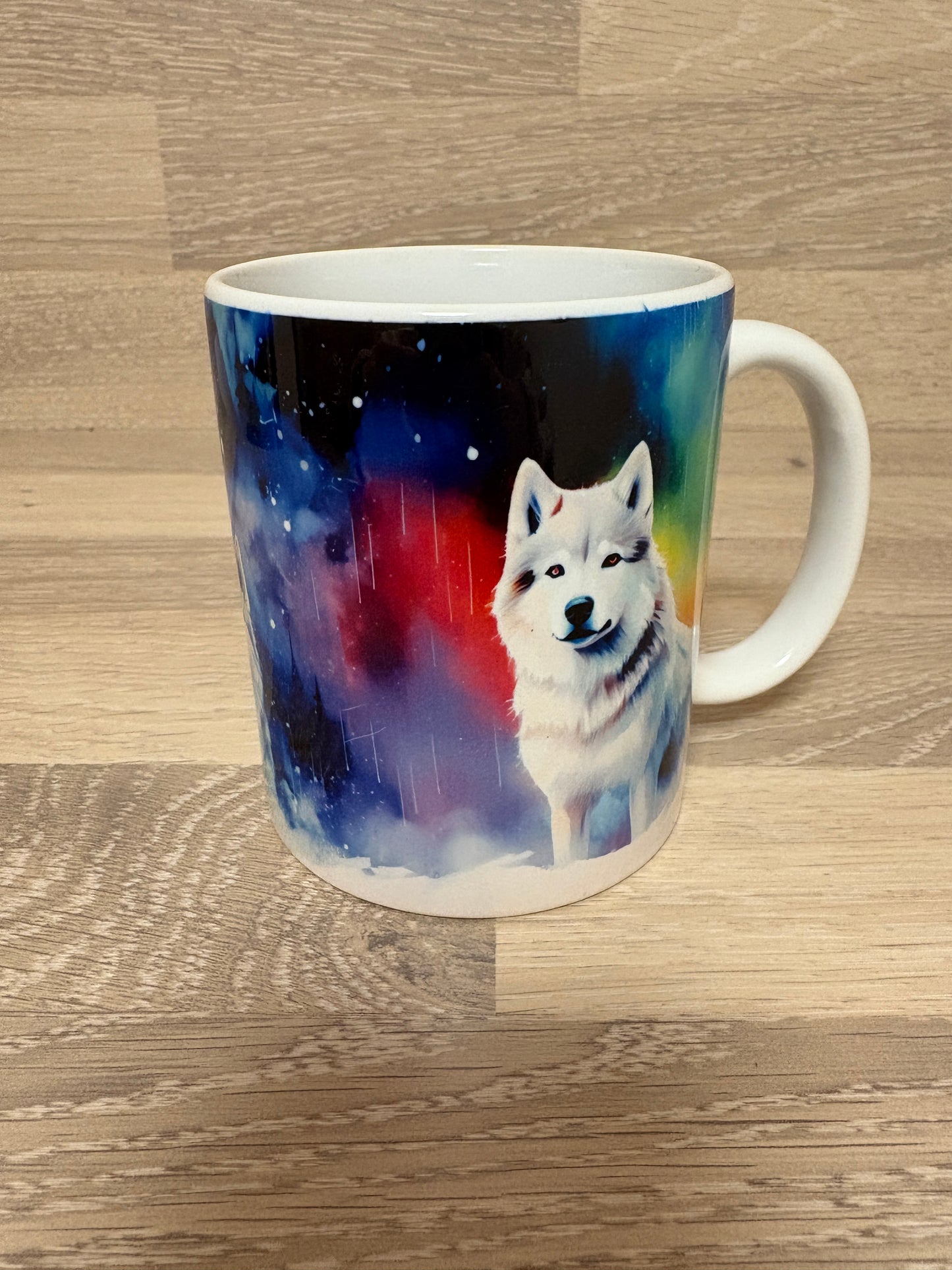 Kaffee-/Teetasse Wölfe mit Polarlichter im Hintergrund Artikeln. 1005