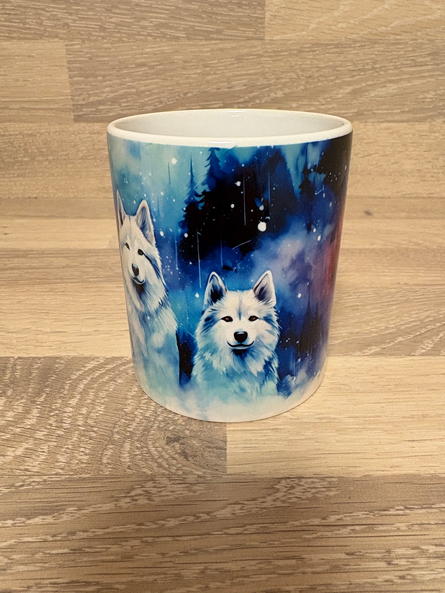 Kaffee-/Teetasse Wölfe mit Polarlichter im Hintergrund Artikeln. 1005