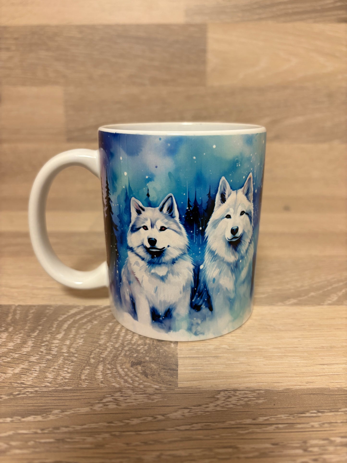 Kaffee-/Teetasse Wölfe mit Polarlichter im Hintergrund Artikeln. 1005