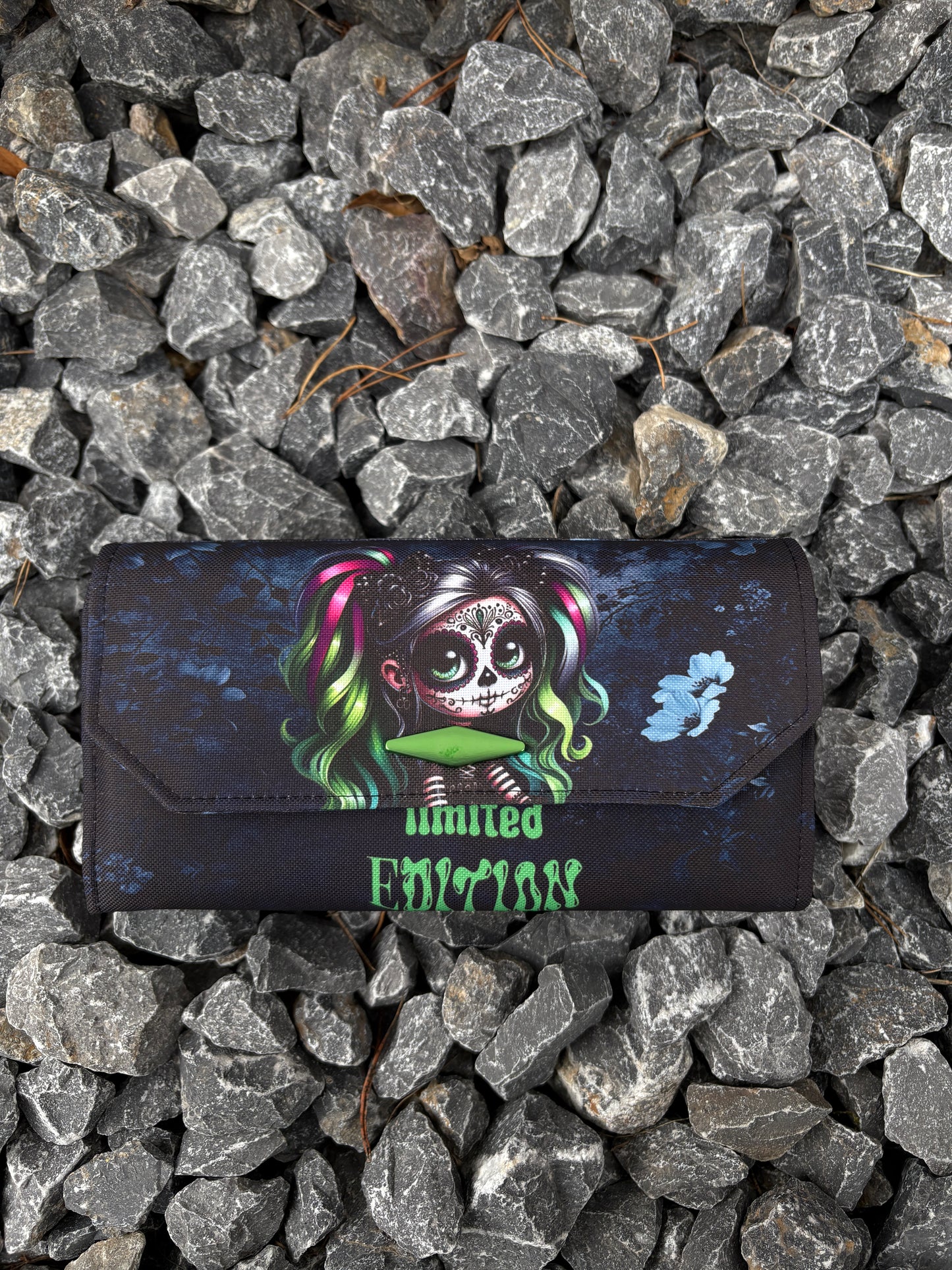Geldbörse Sugar skull grün - frech, bunt & mega praktisch