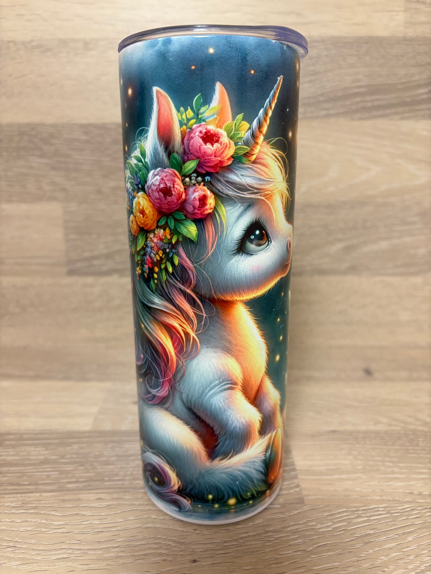 Tumbler/Edelstahlthermobecher Einhorn mit Schmetterlingen Artikeln. 2004