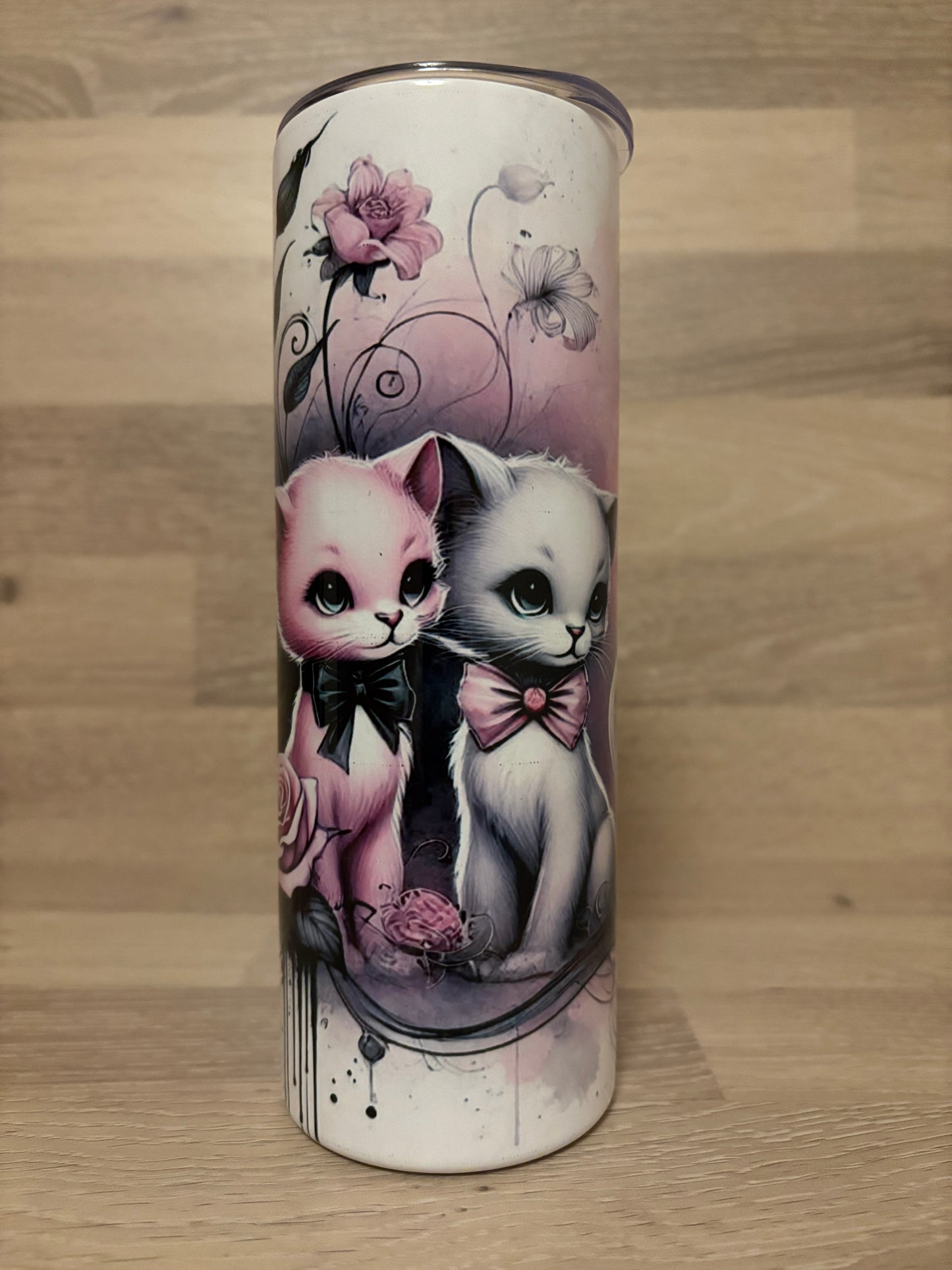 Tumbler/Edelstahlthermobecher verliebtes Katzenpaar Artikeln. 2002