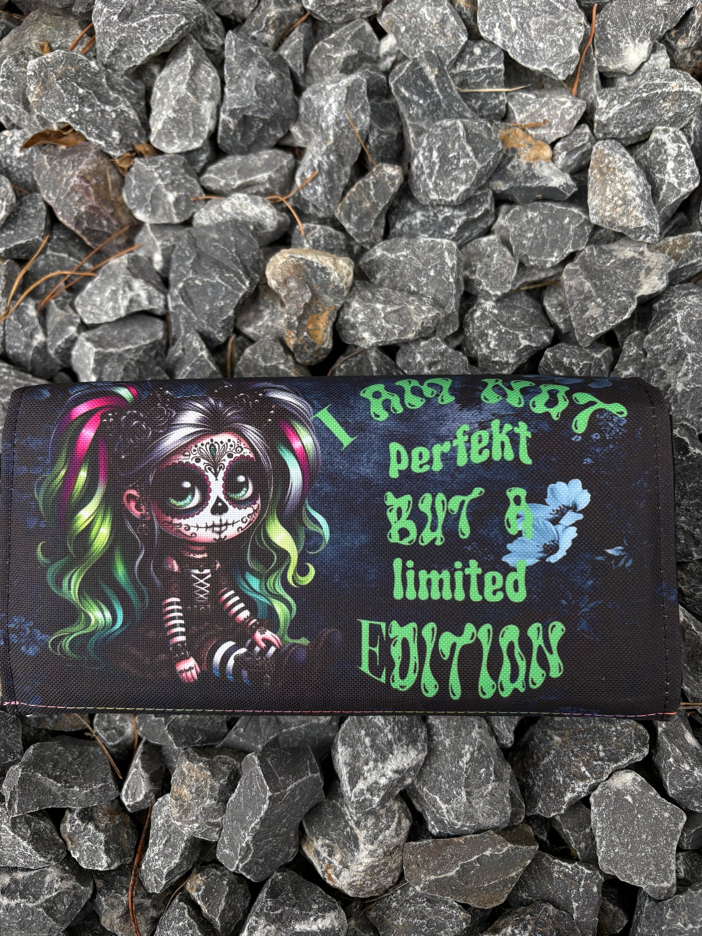 Geldbörse Sugar skull grün - frech, bunt & mega praktisch