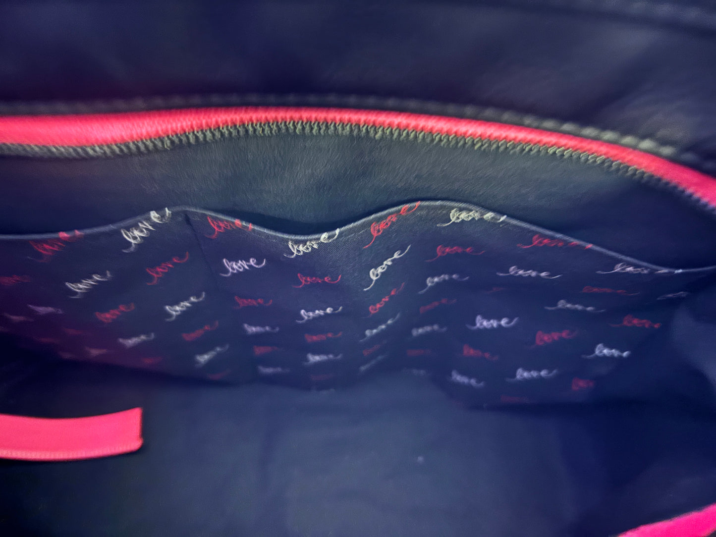 Handtasche / Schultertasche mit Stickerei Herzen **Unikat**