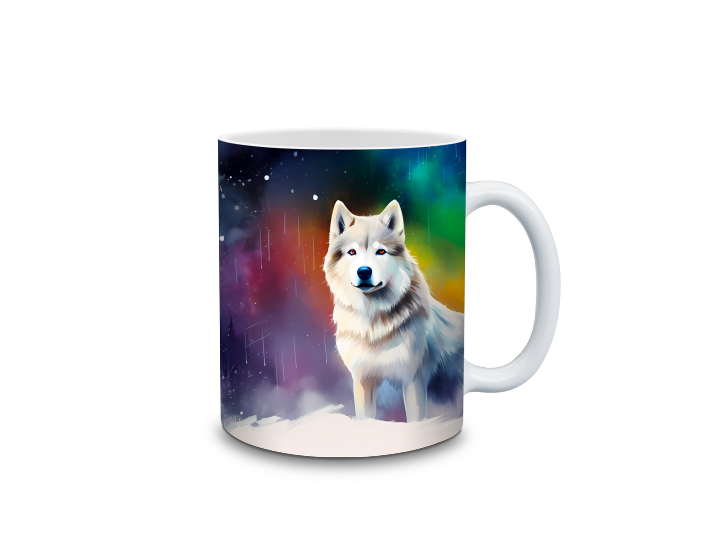Kaffee-/Teetasse Wölfe mit Polarlichter im Hintergrund Artikeln. 1005