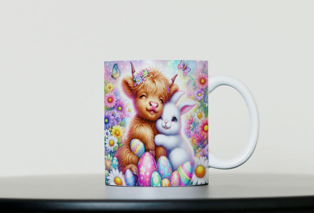 Kaffee-/Teetasse Higland Cow Ostern Artikeln. 1018