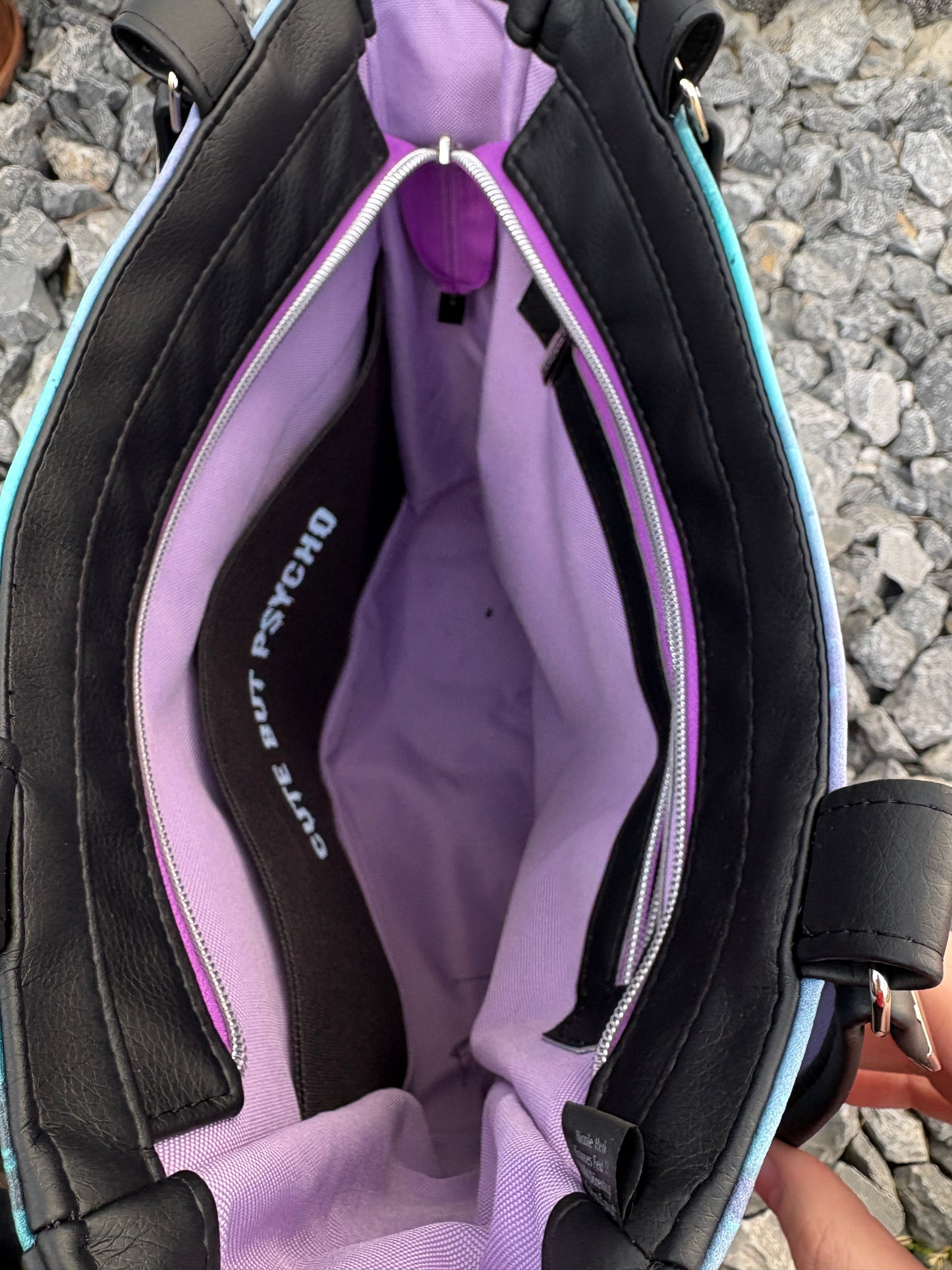 🖤 Handmade Design-Tasche mit Schultergurt & Henkeln Zombie Einhorn