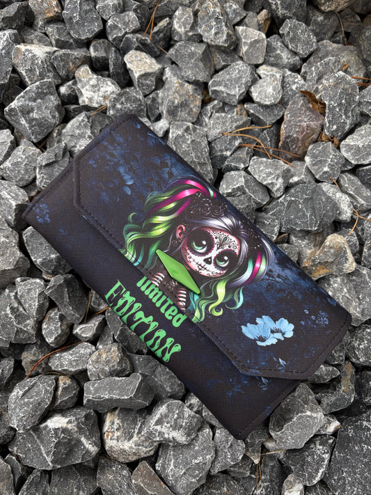 Geldbörse Sugar skull grün - frech, bunt & mega praktisch