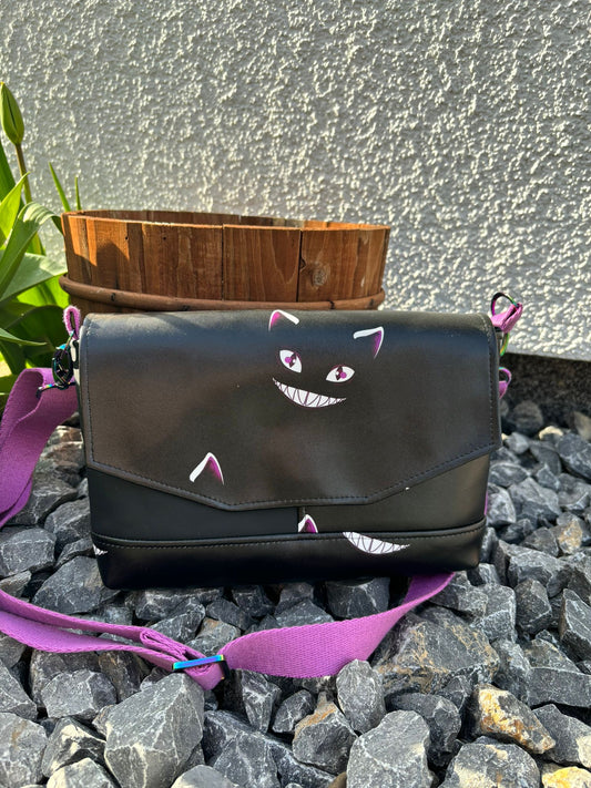 kleine Handtasche / Damen Umhängetasche Grinsekatze