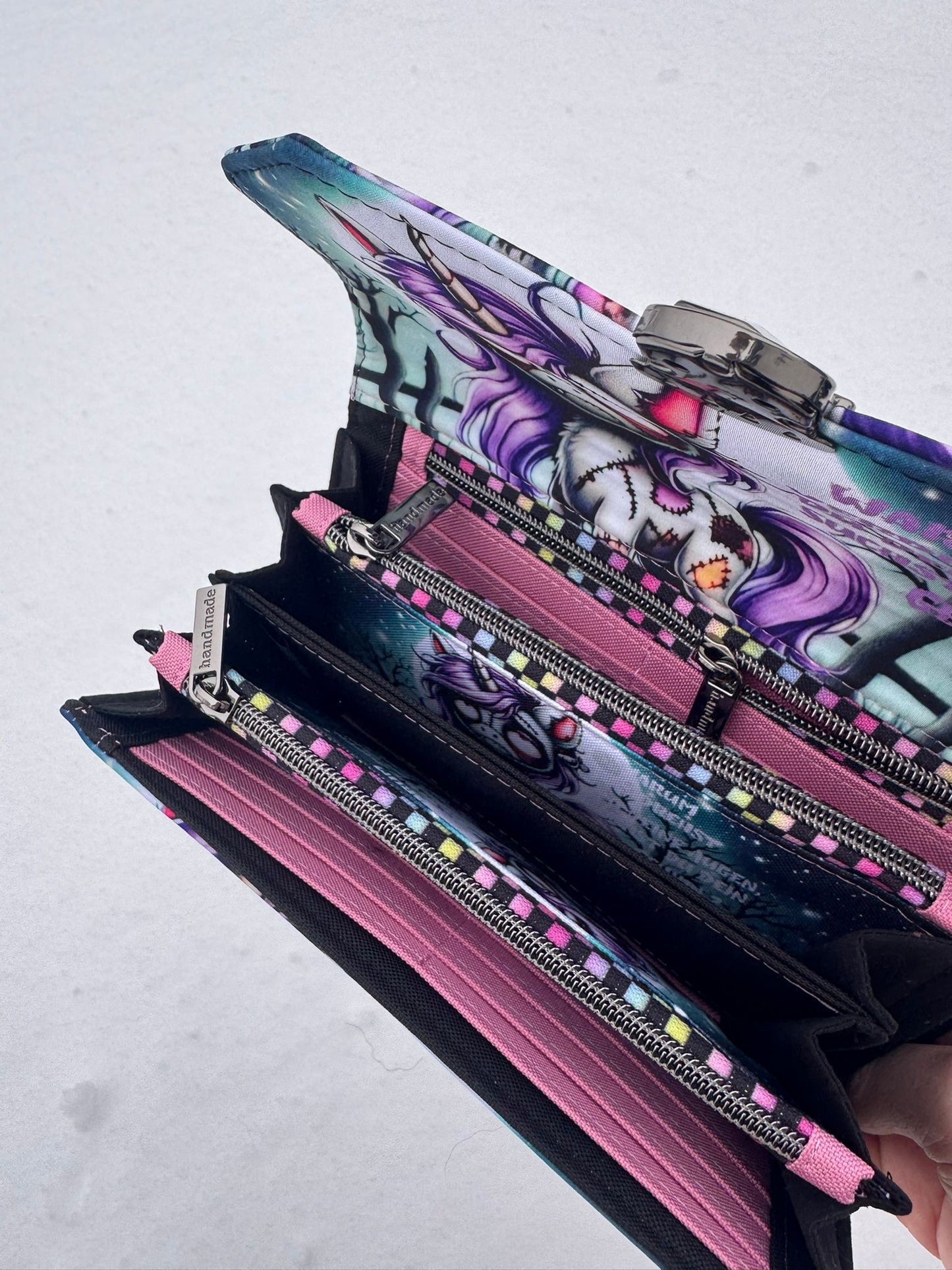 Geldbörse groß Zombi Einhorn - frech, bunt & mega praktisch