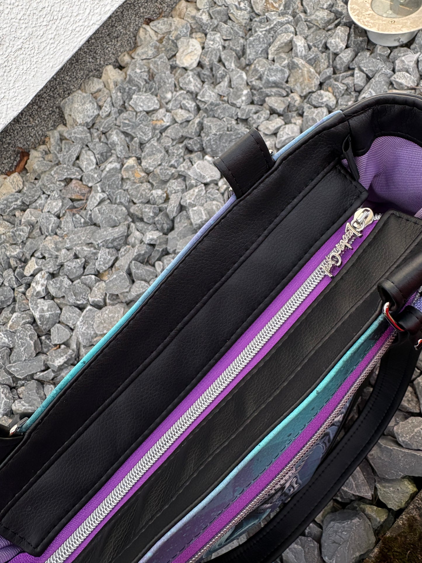 🖤 Handmade Design-Tasche mit Schultergurt & Henkeln Zombie Einhorn