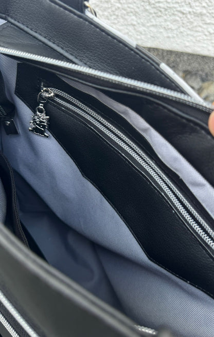 🖤 Handmade Design-Tasche mit Schultergurt & Henkeln