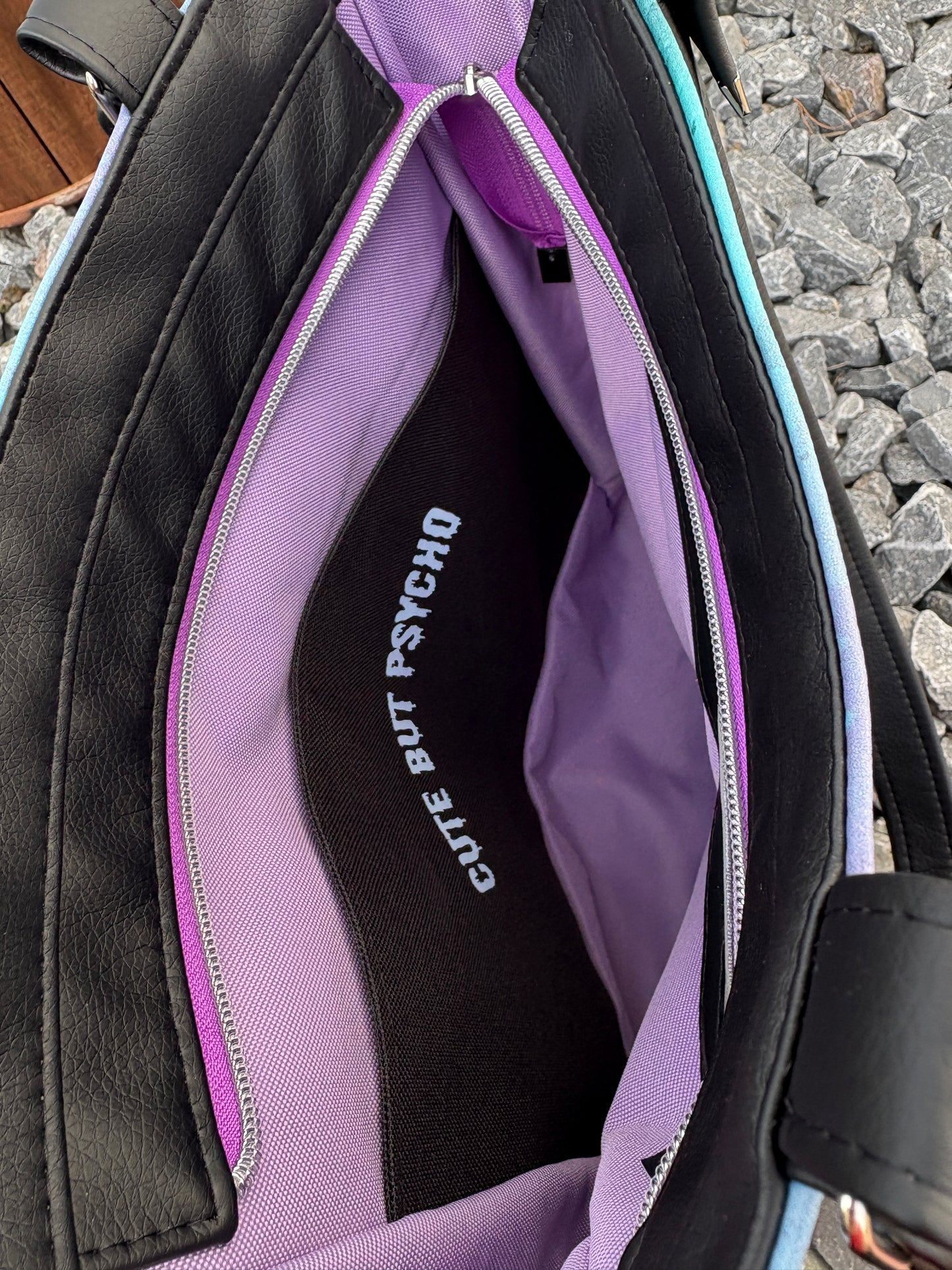 🖤 Handmade Design-Tasche mit Schultergurt & Henkeln Zombie Einhorn