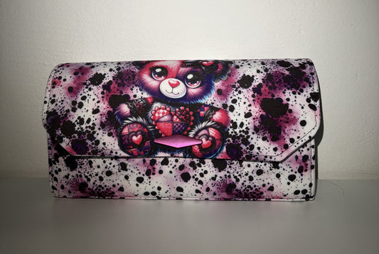 Geldbörse crazy Teddy gross aussen aus Softshell - frech, bunt & mega praktisch