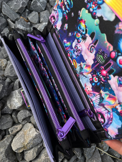 Geldbörse mit 16 Kartenfächer Punk Teddy - frech, bunt & mega praktisch