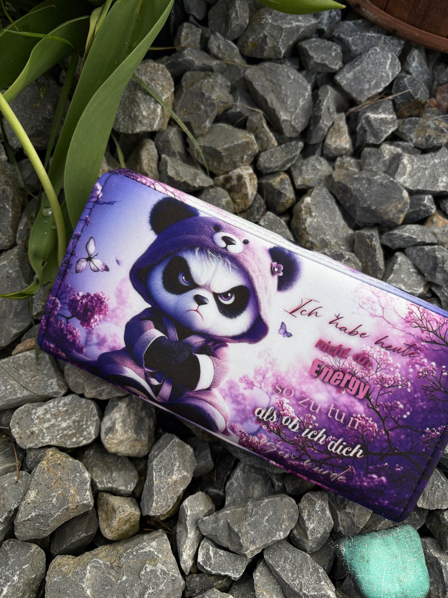 Geldbörse groß mürrisches Panda - frech, bunt & mega praktisch
