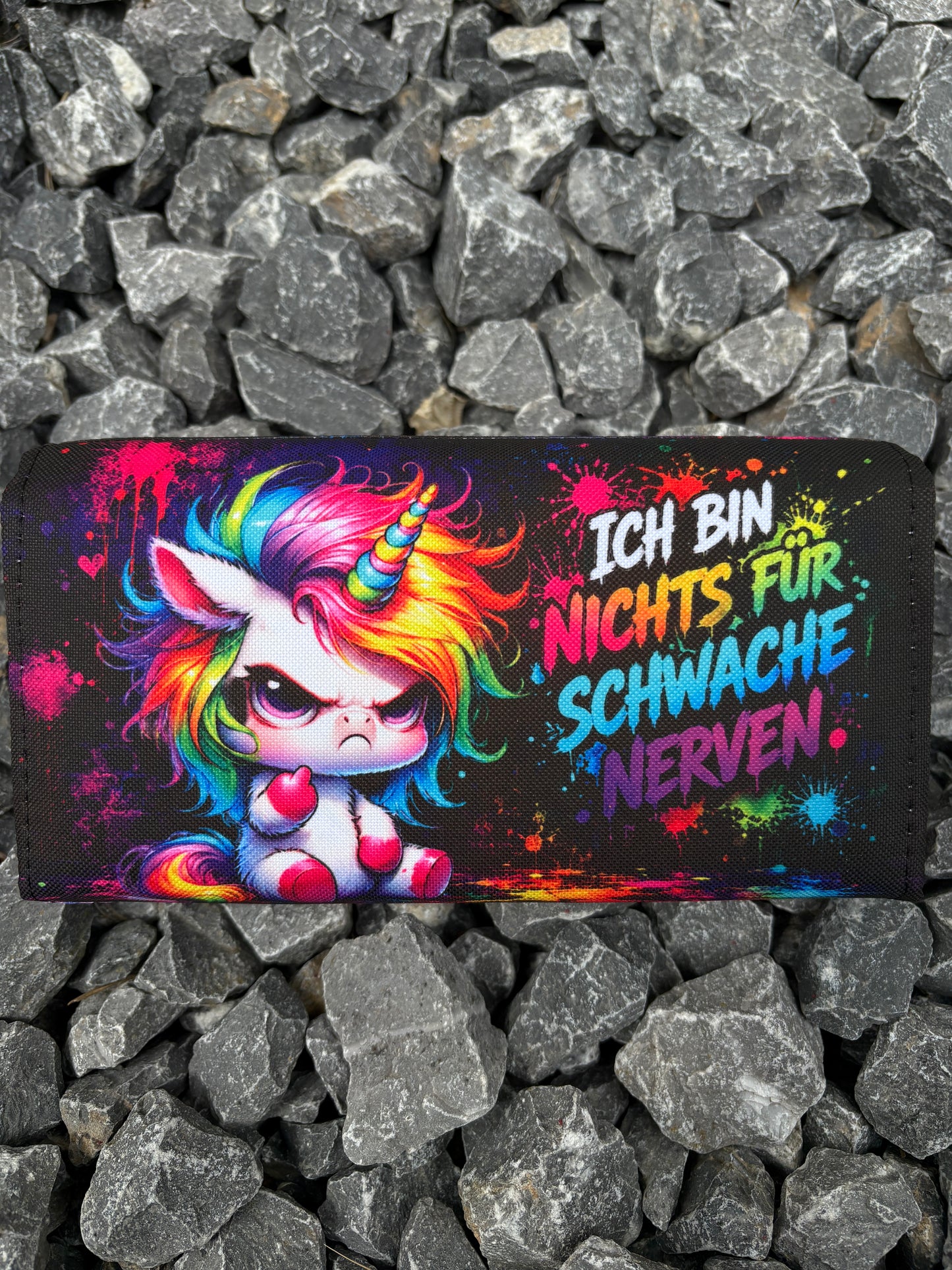 Geldbörse groß Einhorn schwache Nerven - frech, bunt & mega praktisch