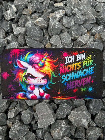 Geldbörse groß Einhorn schwache Nerven - frech, bunt & mega praktisch
