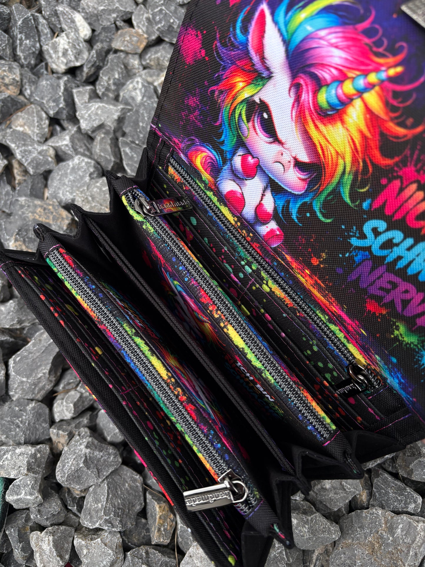Geldbörse groß Einhorn schwache Nerven - frech, bunt & mega praktisch