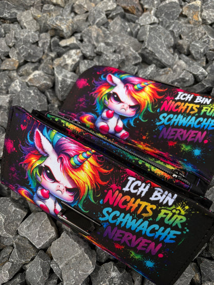 Geldbörse groß Einhorn schwache Nerven - frech, bunt & mega praktisch