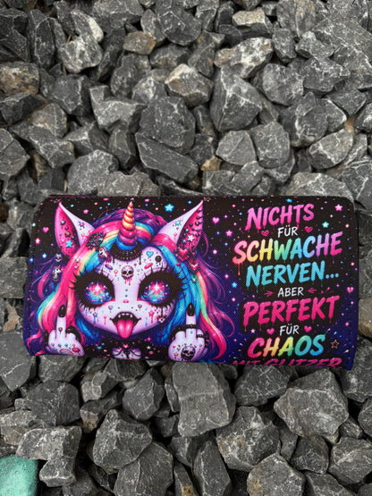 Geldbörse groß punk Einhorn schwache Nerven - frech, bunt & mega praktisch