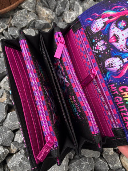 Geldbörse groß punk Einhorn schwache Nerven - frech, bunt & mega praktisch