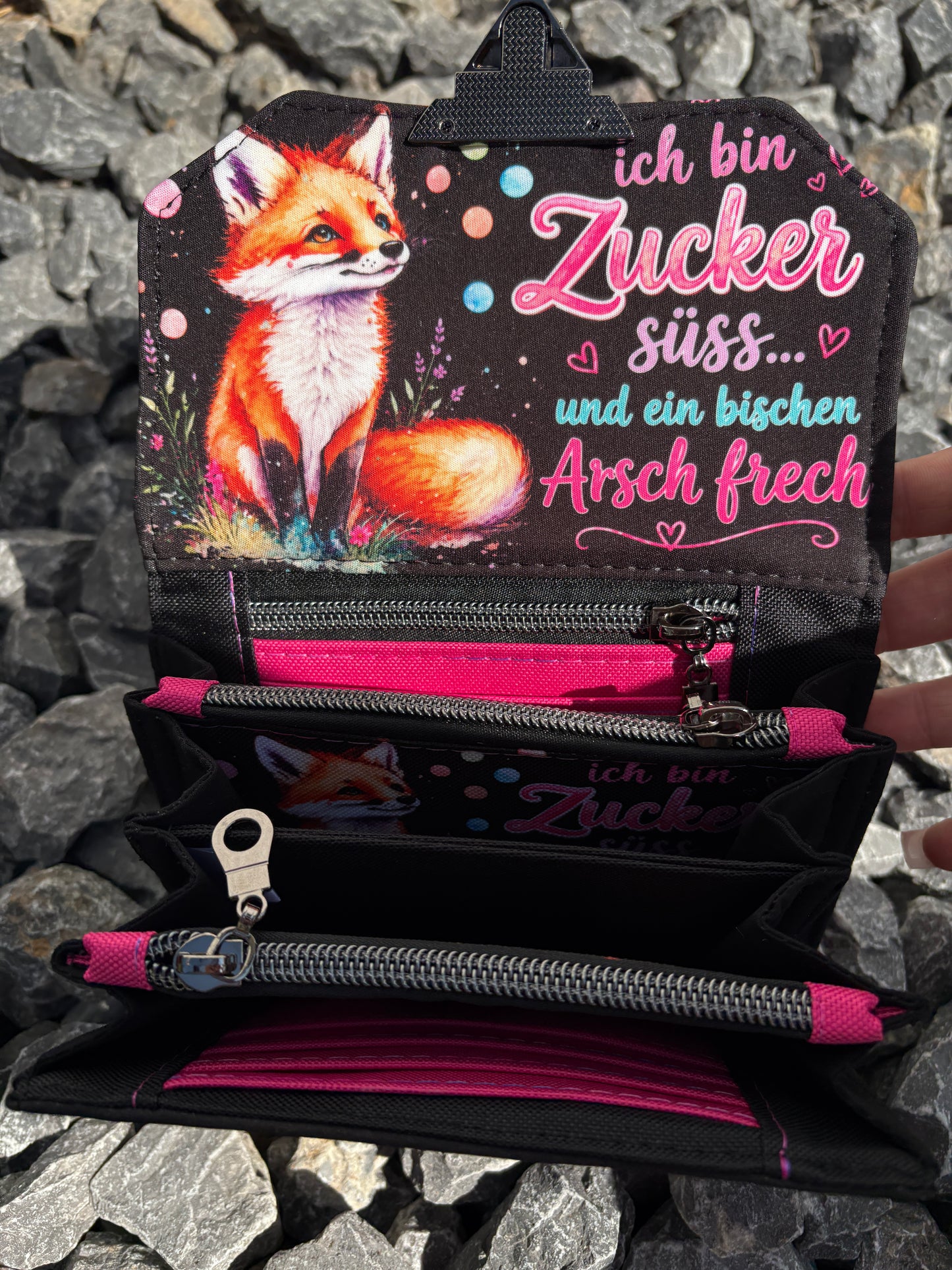 Handmade Portemonnaie "Zuckersüß... und ein bisschen Arsch frech" 🦊