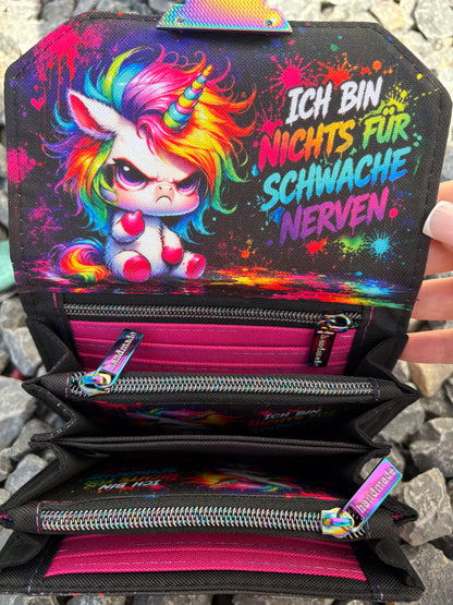Handmade Portemonnaie "Ich bin nichts für schwache Nerven" 🦄