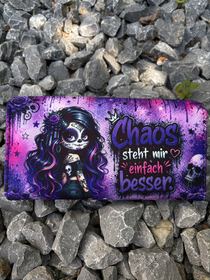 Geldbörse groß Skull Woman mit Spruch - frech, bunt & mega praktisch