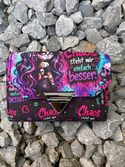 Handmade Portemonnaie mittel Skull Woman mit Spruch 🦄