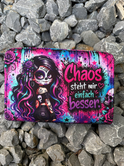 Handmade Portemonnaie mittel Skull Woman mit Spruch 🦄