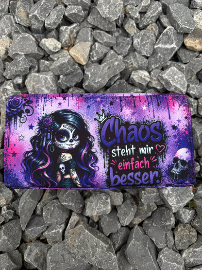 Geldbörse groß Skull Woman mit Spruch - frech, bunt & mega praktisch