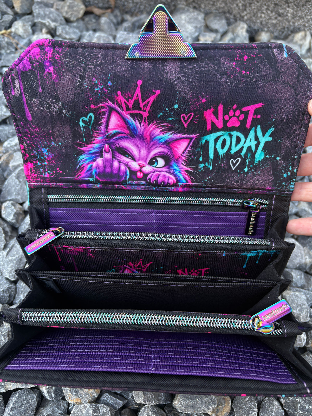 Geldbörse Biggi Katze Not Today - frech, bunt & mega praktisch