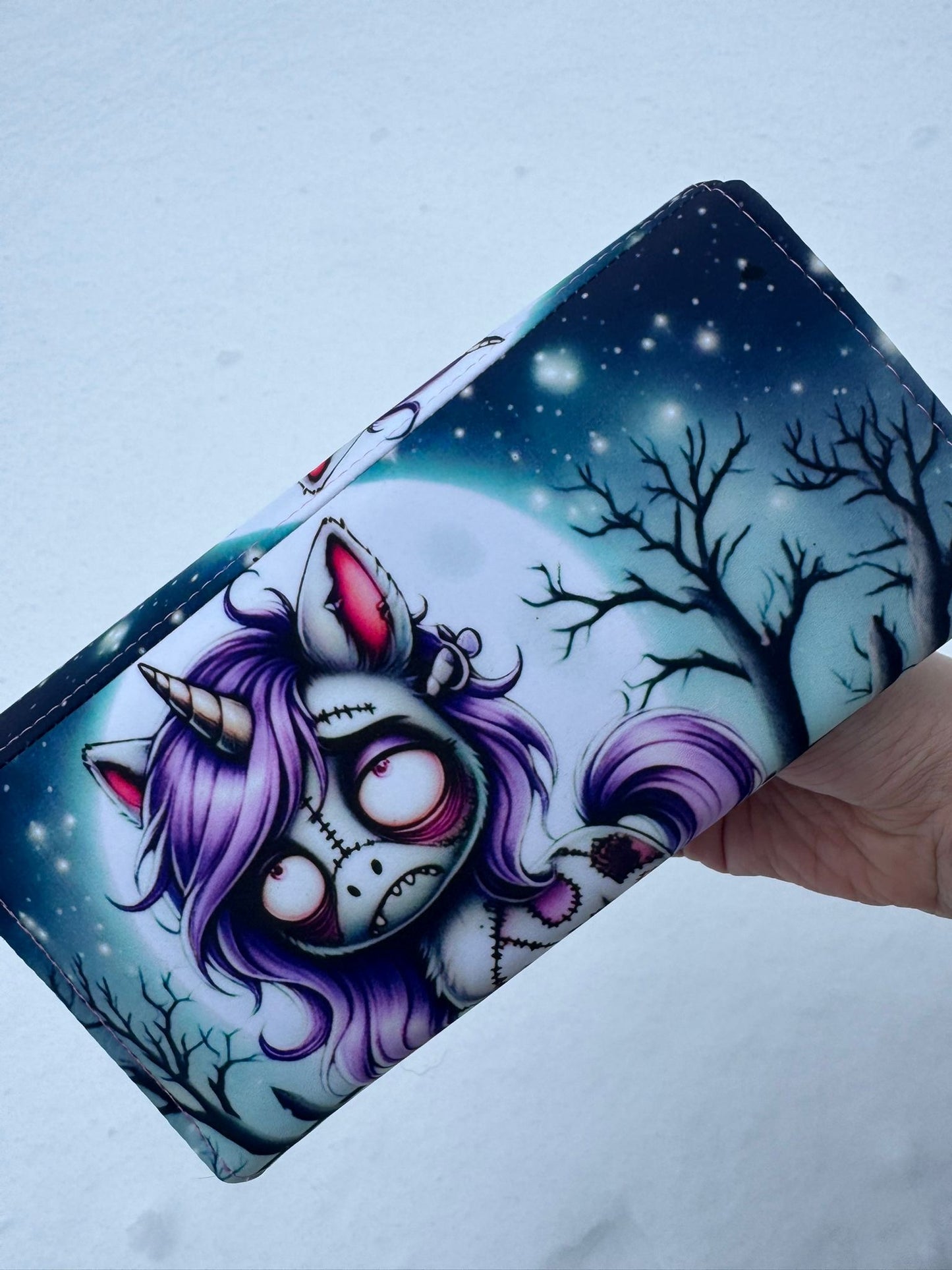 Geldbörse groß Zombi Einhorn - frech, bunt & mega praktisch