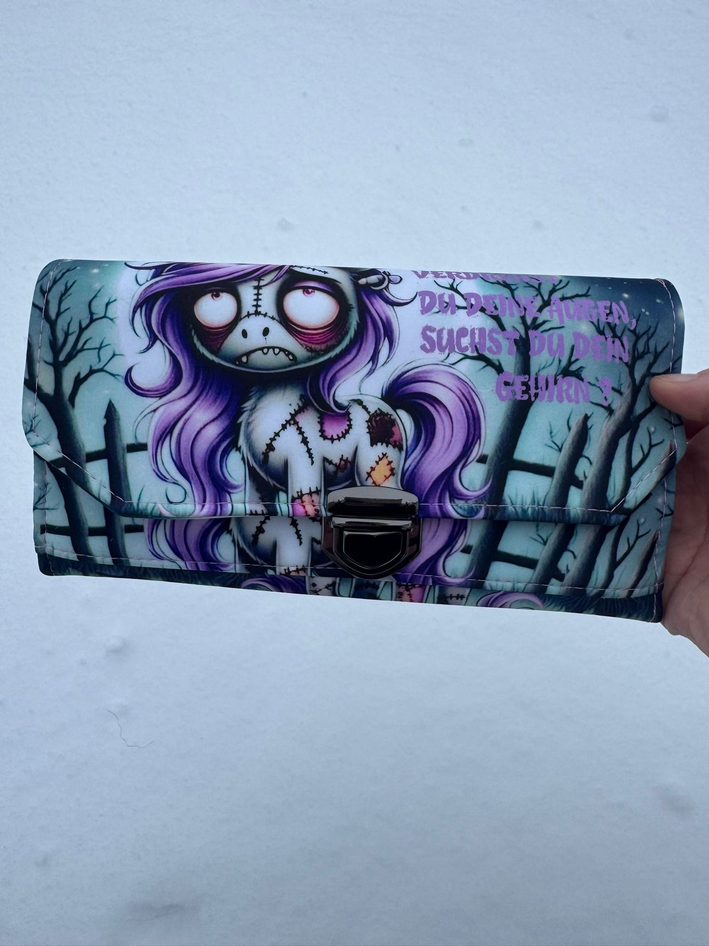 Geldbörse groß Zombi Einhorn - frech, bunt & mega praktisch